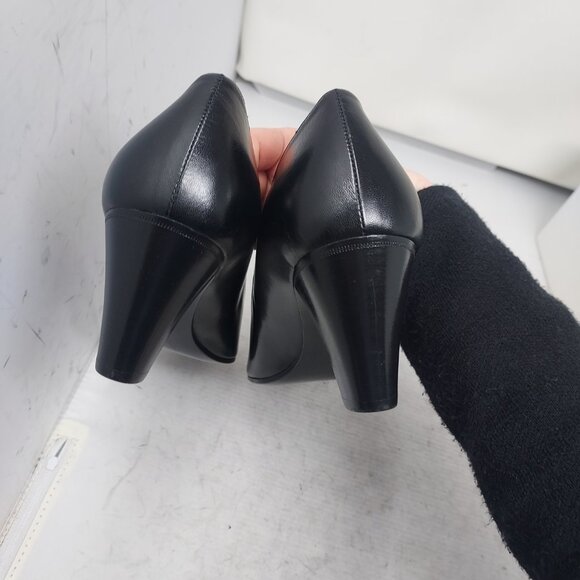 The Row Charlotte Leather Black Heel Pump Shoe - Picture 10 of 11